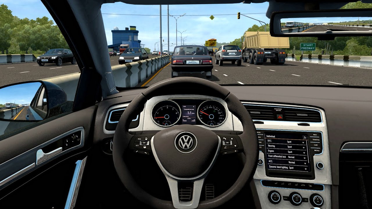 Volkswagen Golf GTI - City Car Driving [Steering Wheel Game Play]