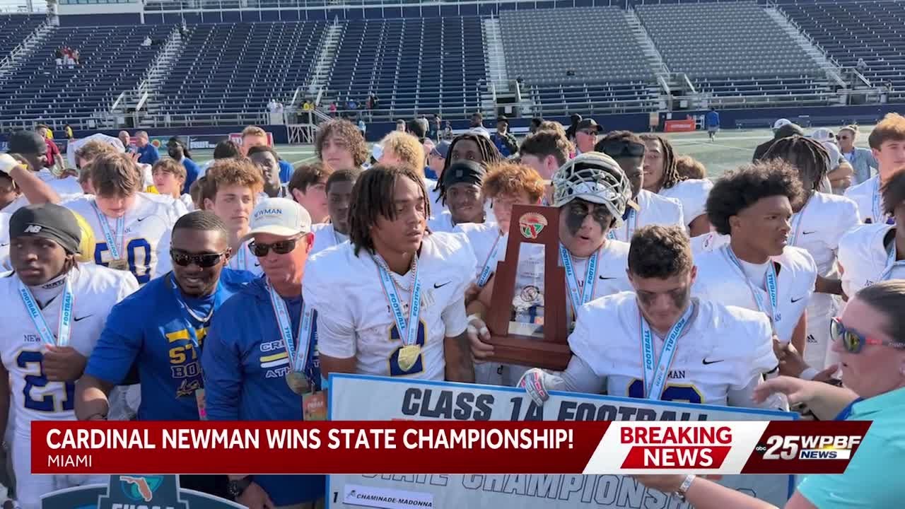 Cardinal Newman High School wins the FHSAA 1A football state championship in Miami