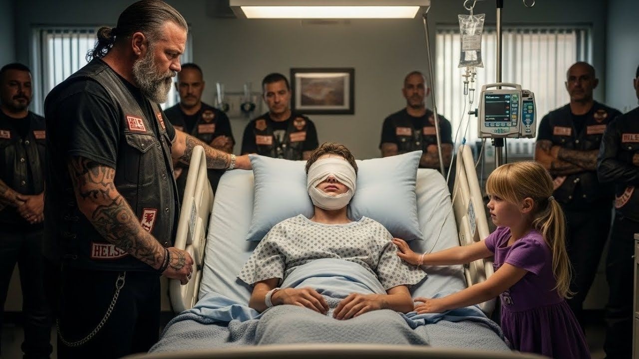 Kleiner Junge verlor sein Augenlicht, als er die Tochter eines Bikers aus einem Brandanschlag rettet