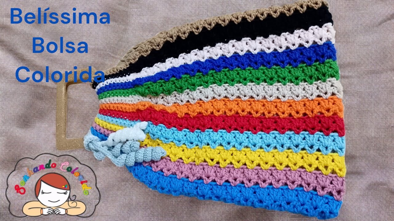 Bolsa em Crochê colorida( Parte 1)