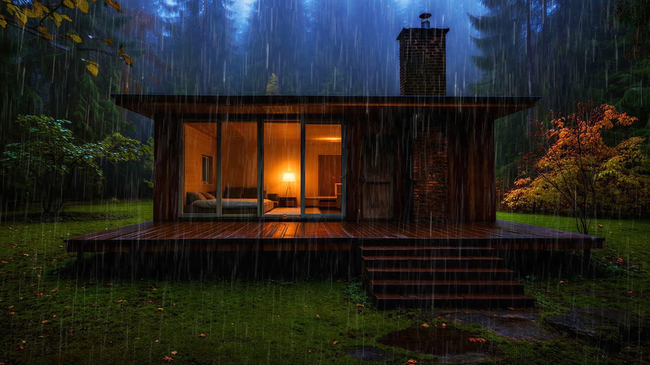 Beat Insomnia in 3 Minutes with Heavy Rain & Thunderstorms on Cabin in the Forest | Rain Sounds ASMR