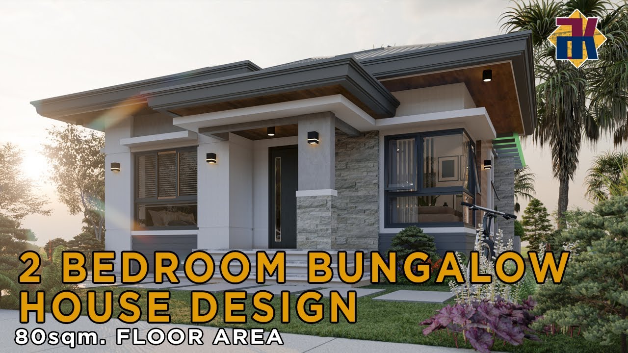 HOUSE DESIGN 2 Bedroom Bungalow (8x10 meters) | Exterior & Interior | OFW Dream House
