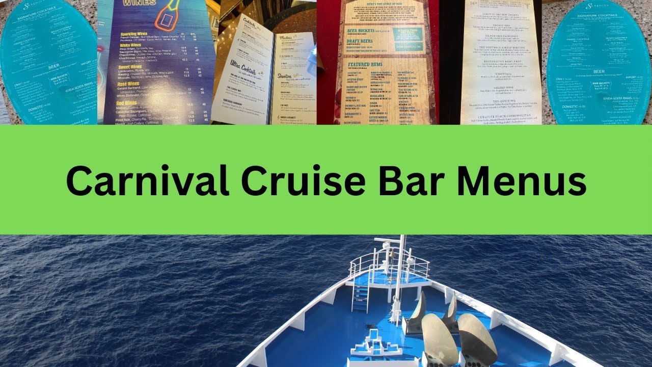 Обновленное меню баров на круизных лайнерах Carnival Cruise на 2026 год.