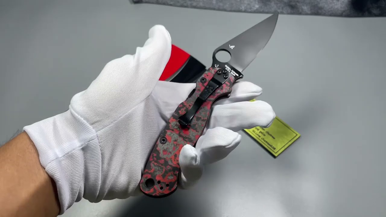 PARA MILITARY&reg; 2 RED FAT CARBON FIBER CPM M4 BLACK BLADE EXCLUSIVE