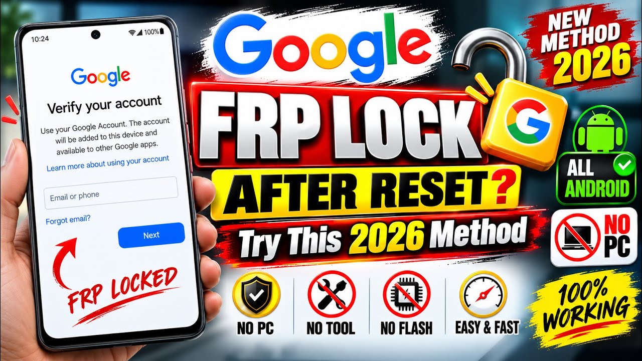 Google Lock After Reset? 🔓 FRP Bypass 2026 | No PC | Step-by-Step Android Recovery Guide