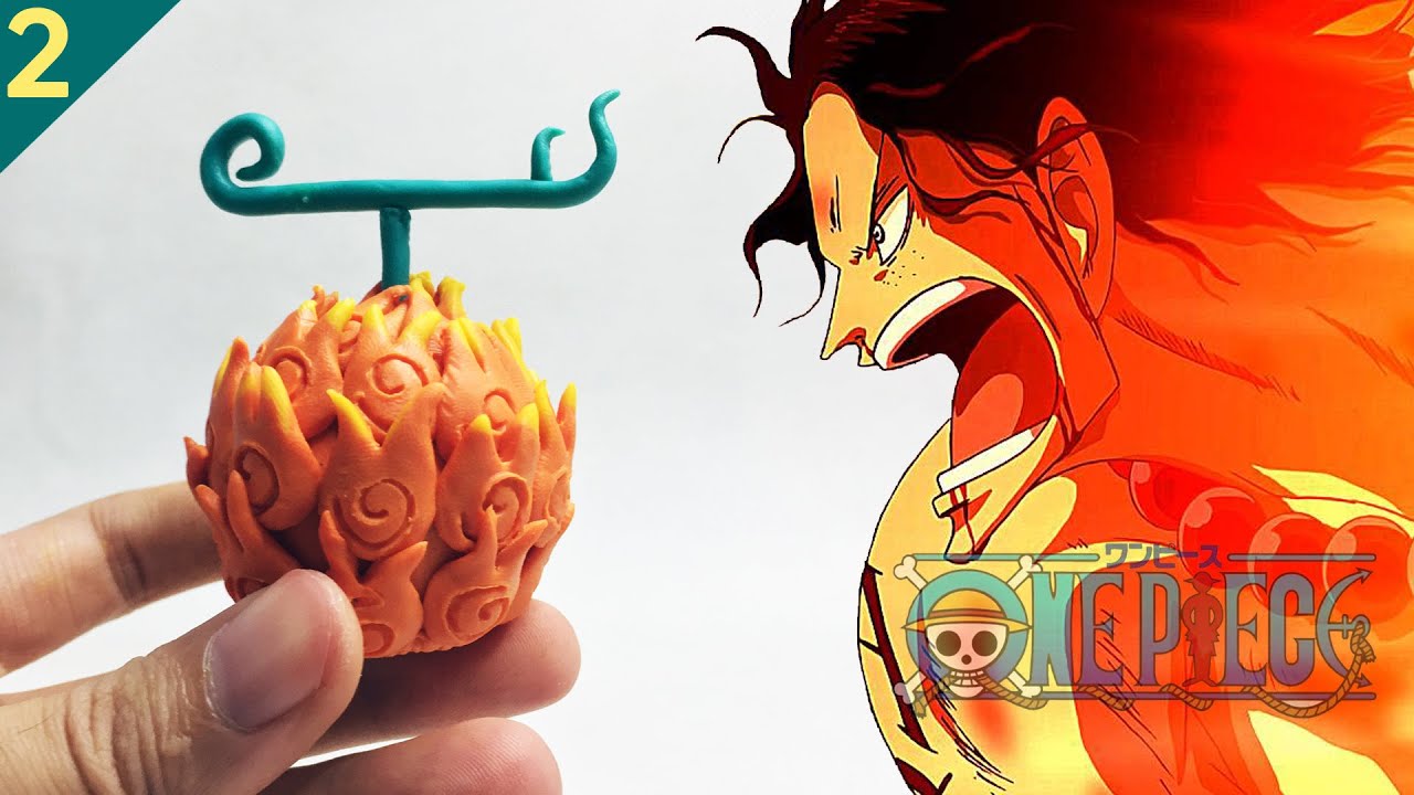 how to make Devil Fruits with Polymer clay-Portgas D Ace's Devil Fruits MeraMera no Mi-Easy Tutorial