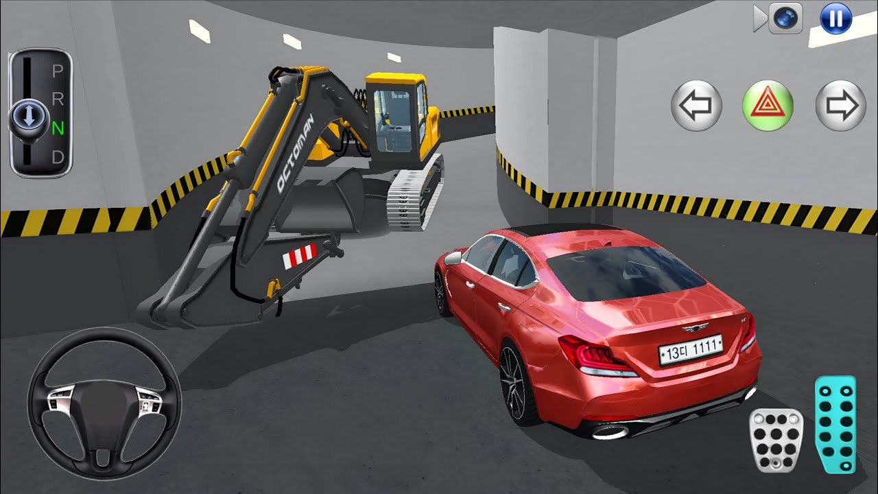New Car Genesis G70 in Excavator Parking Garage - 3D Driving Class 2026 Car Simulator Game Android