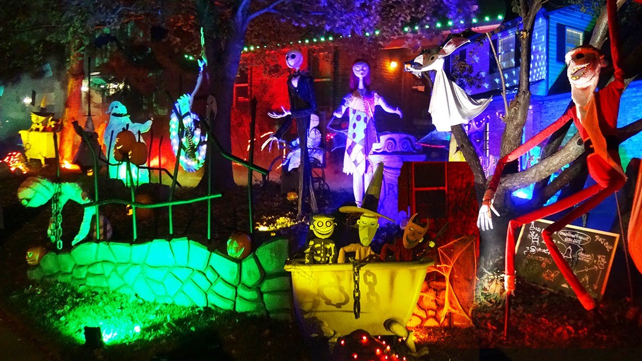 Amazing The Nightmare Before Christmas Halloween Yard Haunt Display! DIY Homemade Props!