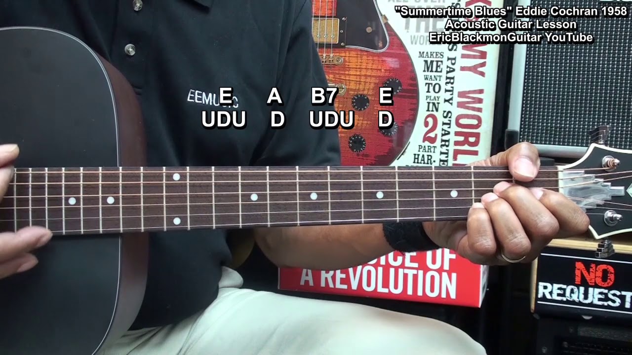 Урок игры на гитаре SUMMERTIME BLUES Эдди Кокран 1958 @EricBlackmonGuitar