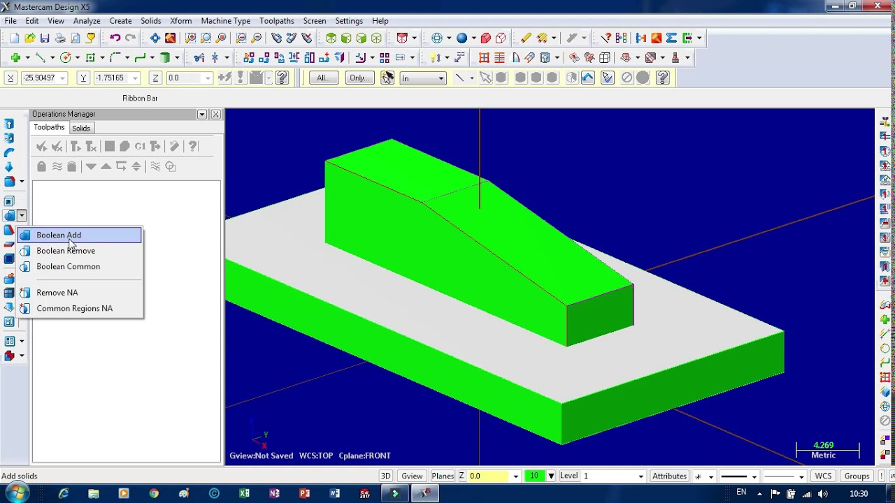 Mastercam X5 | #33 bidang miring |Surface #Restmill #2D High Speed Surface Finish #Flowline
