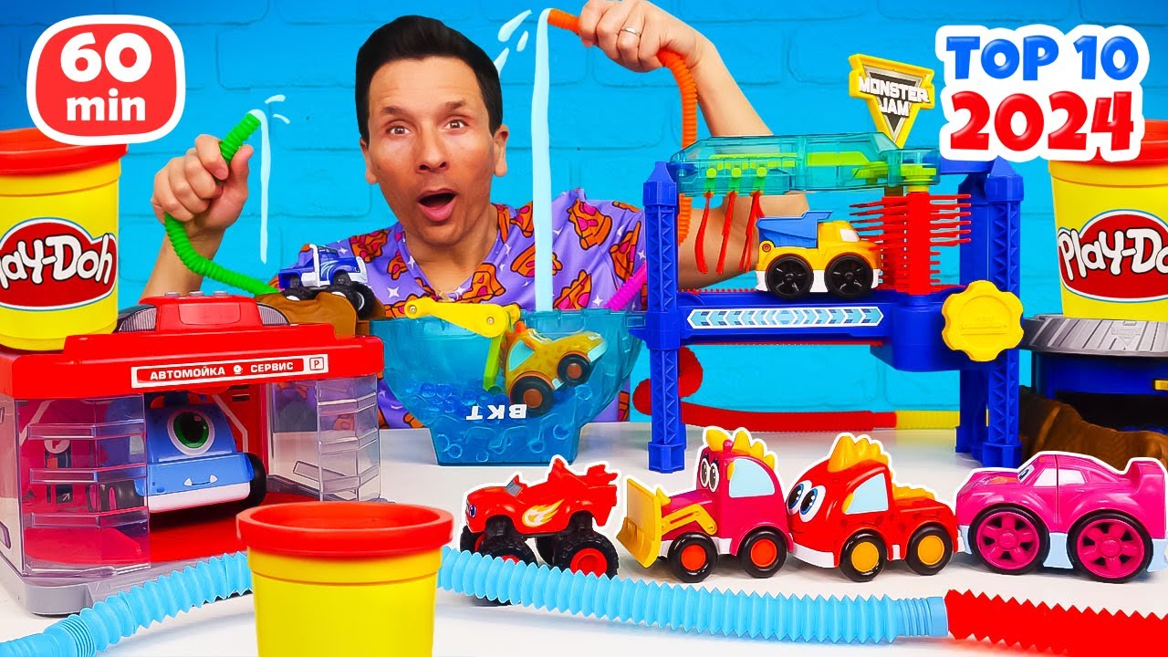 TOP 10 2024 de jeux avec voitures, jouets et play doh🚙👍 Compilation de vidéos pour enfants