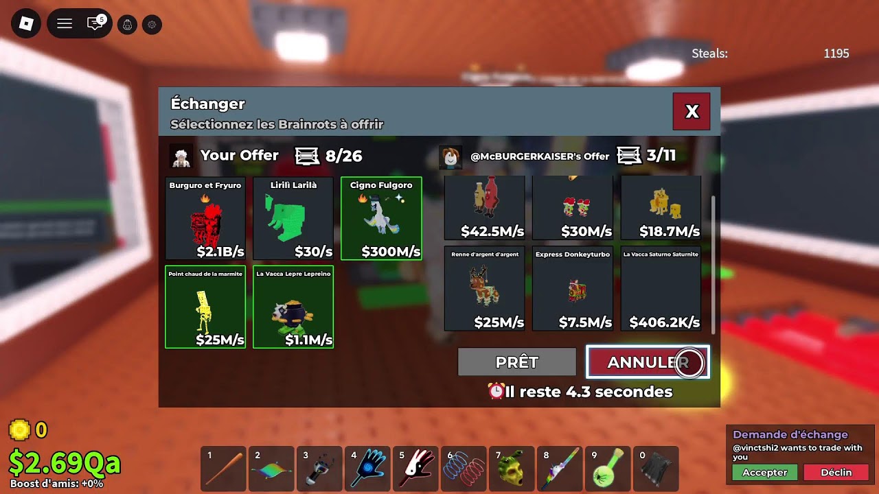 live steal a brainrot trade pvp