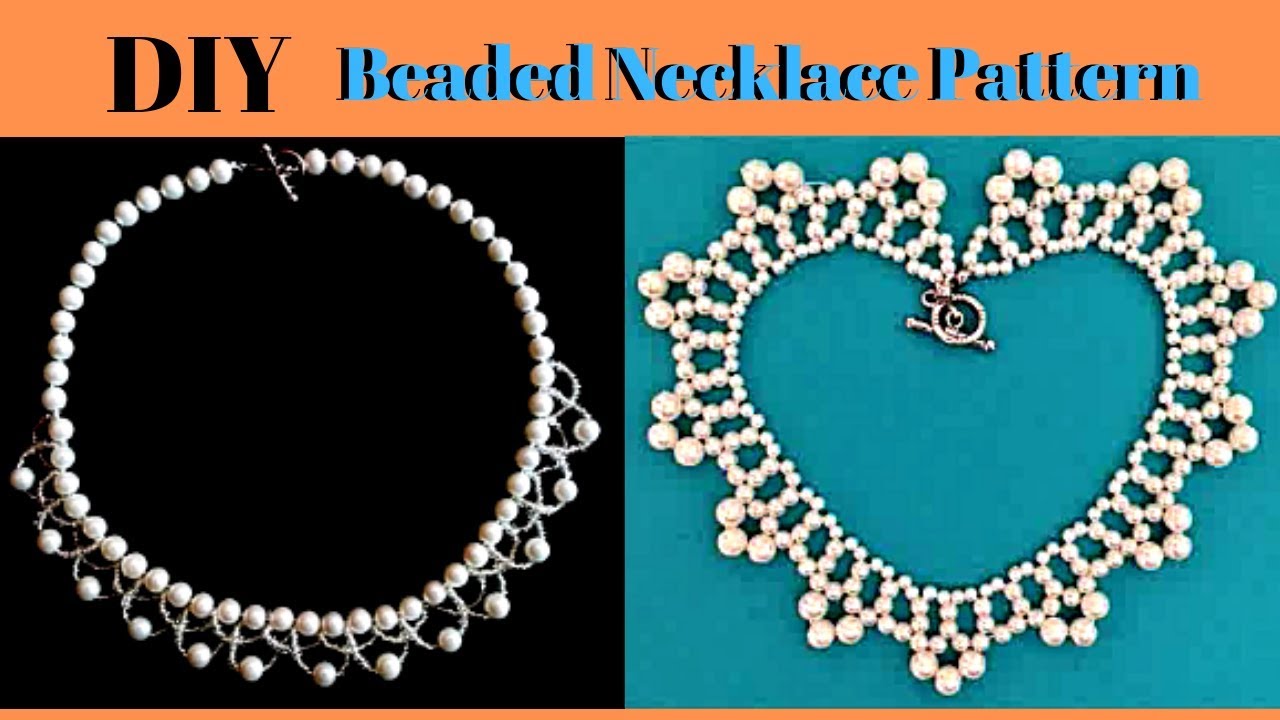 How to make beaded necklace. Pearls necklace making. Necklace pattern