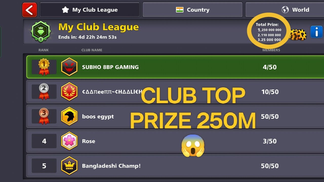 CLUB LEAGUE TOP 😱 8 BALL POOL