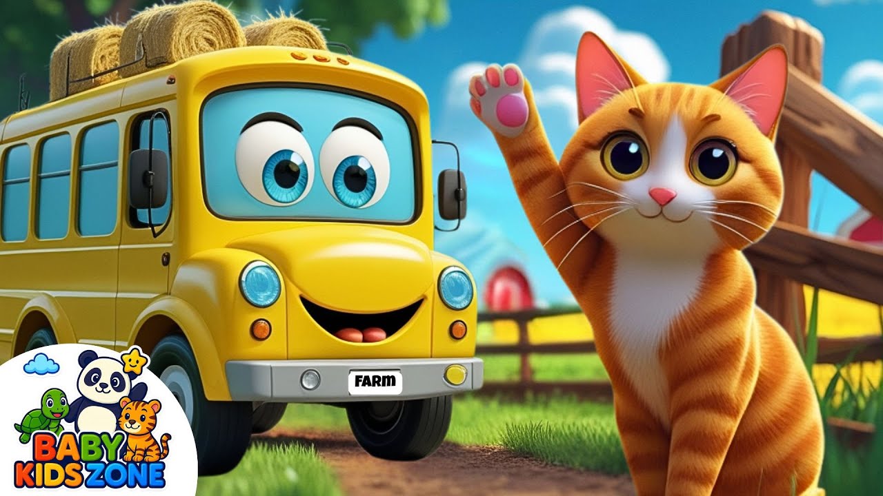 Farm Animals Wheels on the Bus | Baby KIDS Zone Kids Songs & Nursery Rhymes