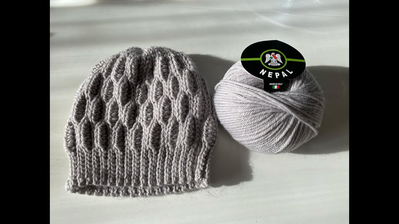 Berretto Nepal. Punto onde tutorial uncinetto