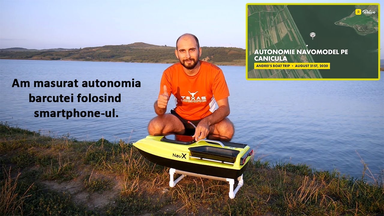 Navomodel-barcuta plantat NavX - Testare autonomie si viteza