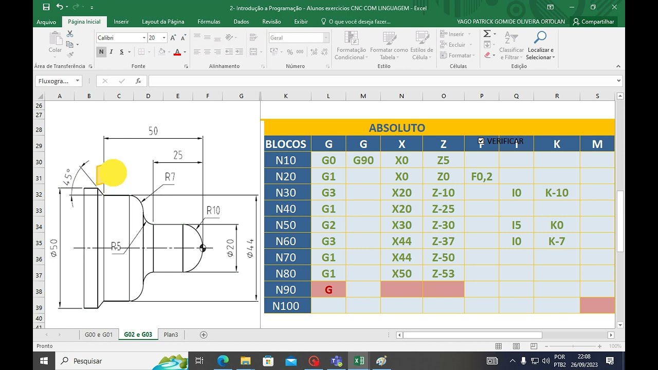 CNC - Aula 8 -  Interpolação Circular - G2,G3, I e K