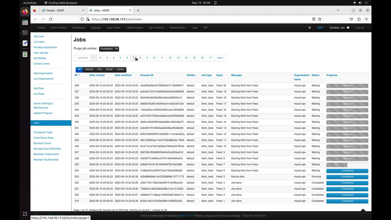 MISP Threat Intelligence: Enabling Open Source Feeds in MISP
