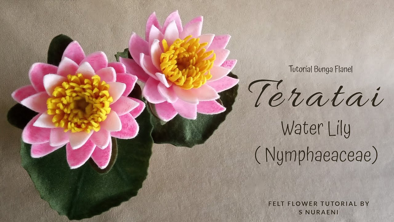 How to Make Water Lily Felt Flowers - #DIY Waterlily Felt Flowers by S Nuraeni