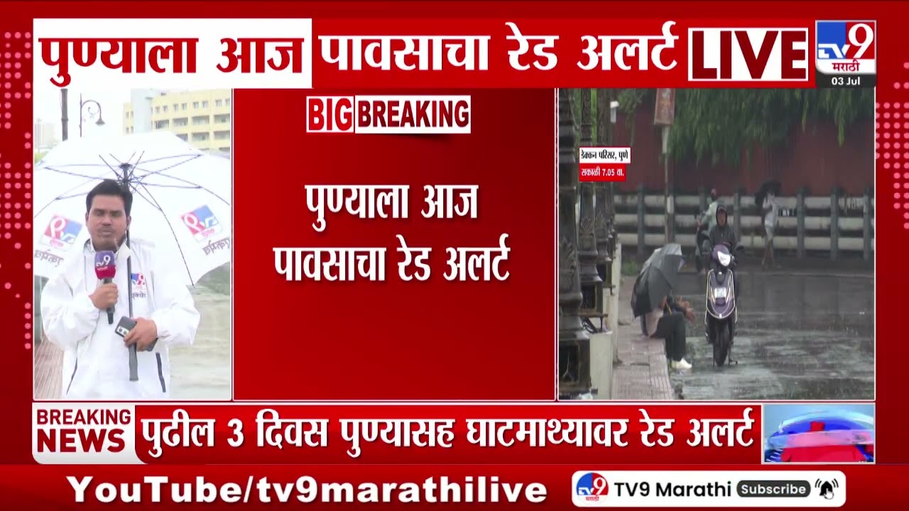Pune Rain | पुण्याला आज पावसाचा रेड अलर्ट | Weather Update