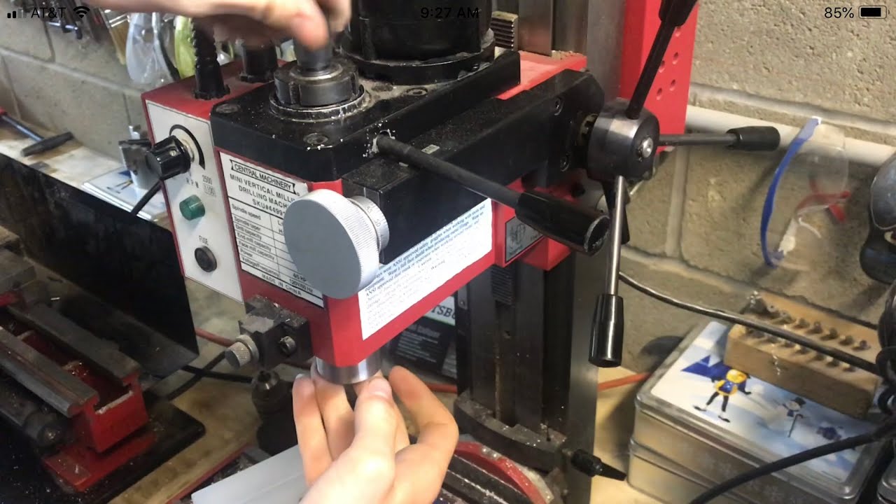 SWITCHING OUT collets and milling bits from a harbor freight mini mill