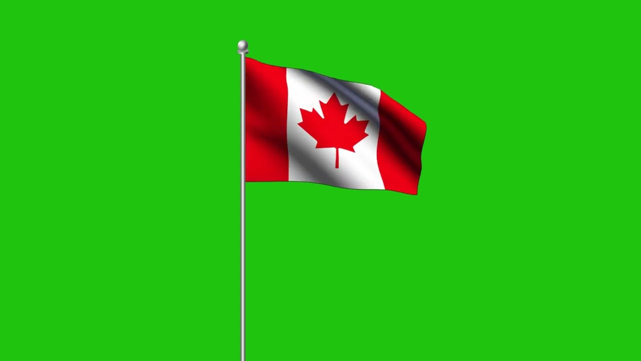 Canada Flag Green Screen