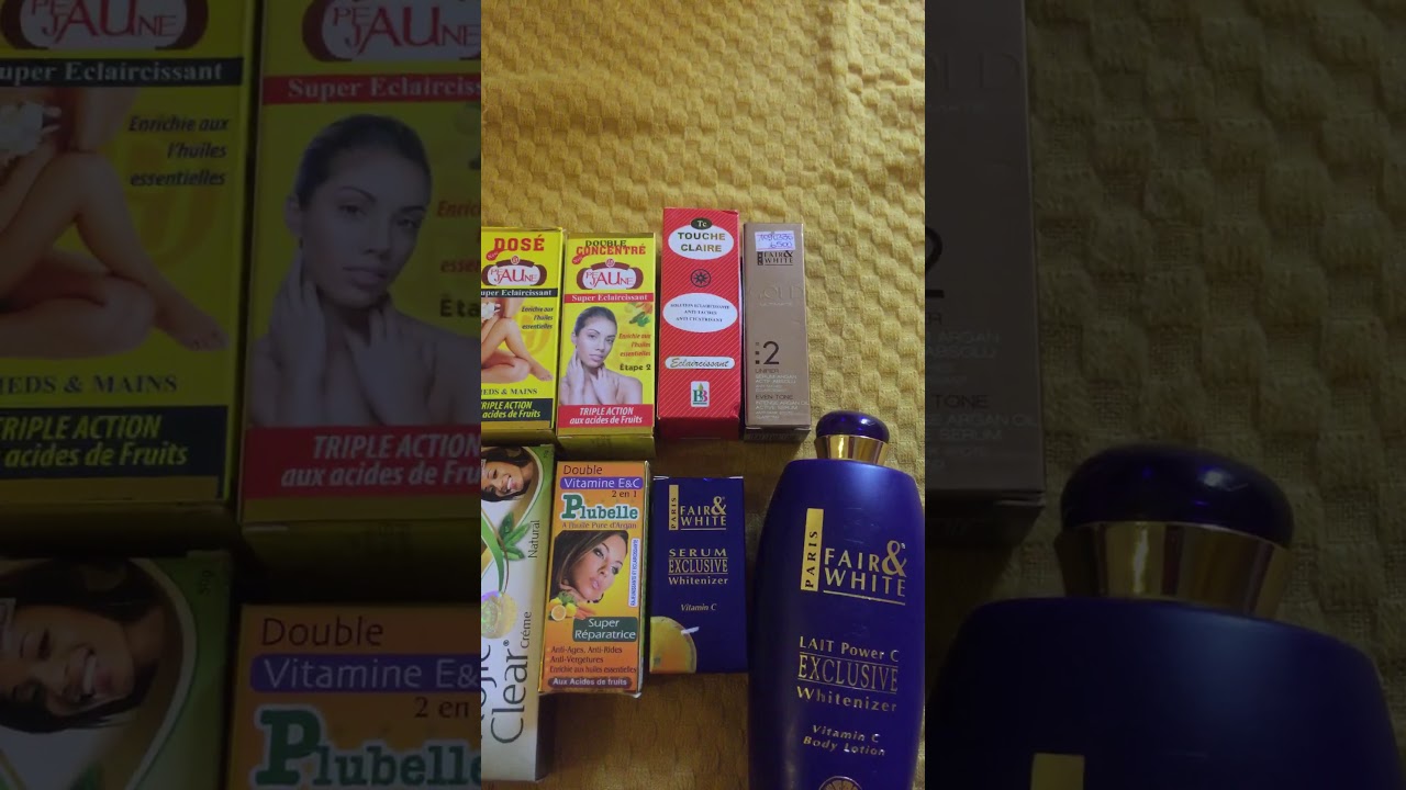 Mélange de produits pour avoir un teint jaune naturel sans tâche
