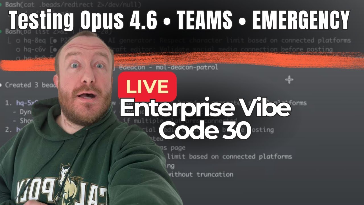 Testing Opus 4.6 Teams EMERGENCY LIVE... Enterprise Vibe Code 30