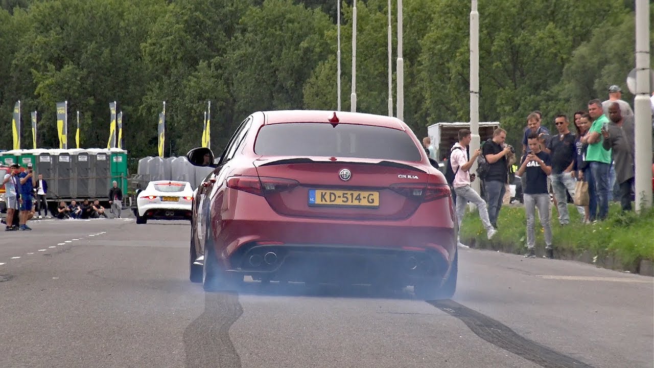 510HP Alfa Romeo Giulia Quadrifoglio - Launches, Revs, Accelerations!
