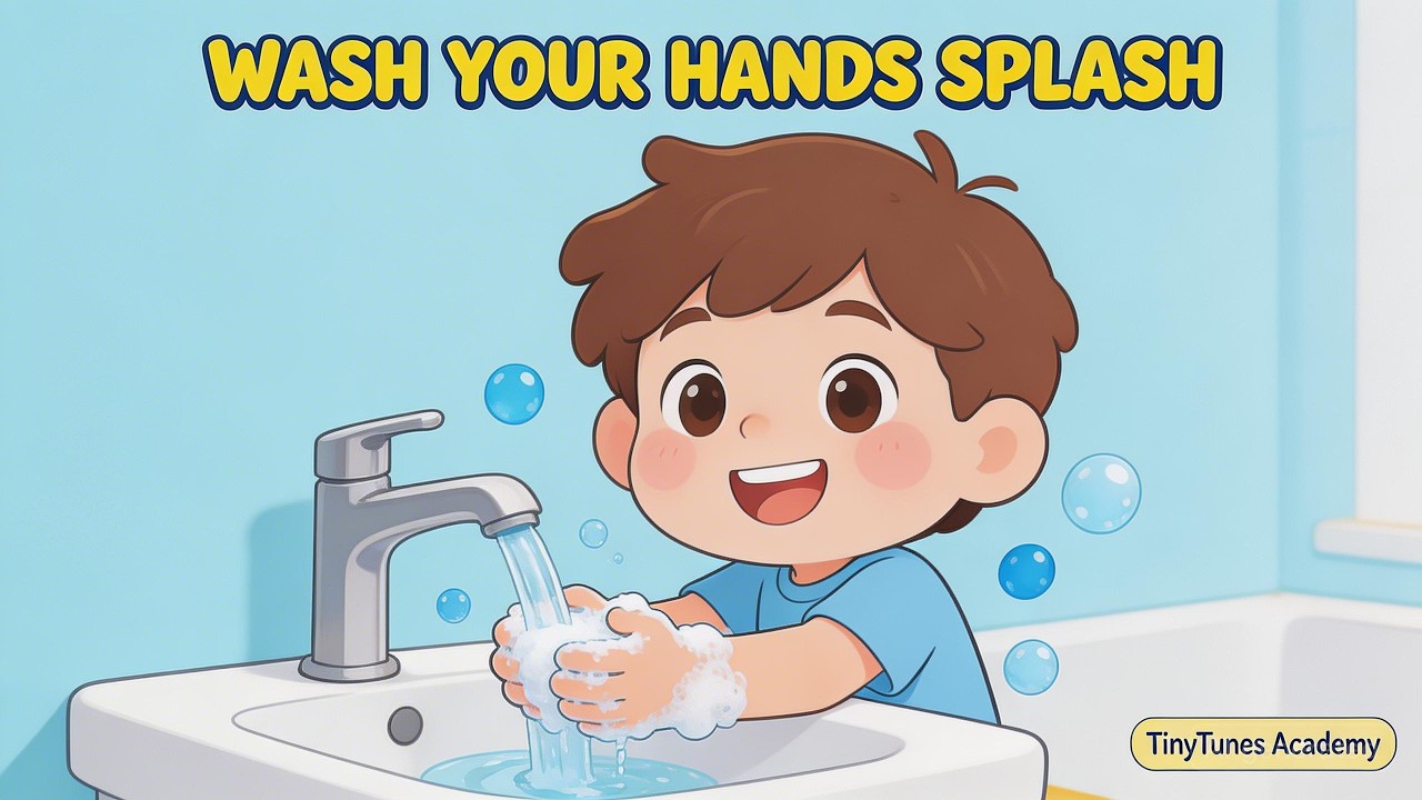 Wash Your Hands Splash | Fun Handwashing Song for Kids | TinyTunes Academy