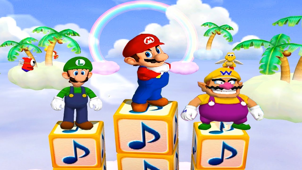 Mario Party 5 Minigames - Mario vs Luigi vs Yoshi vs Wario