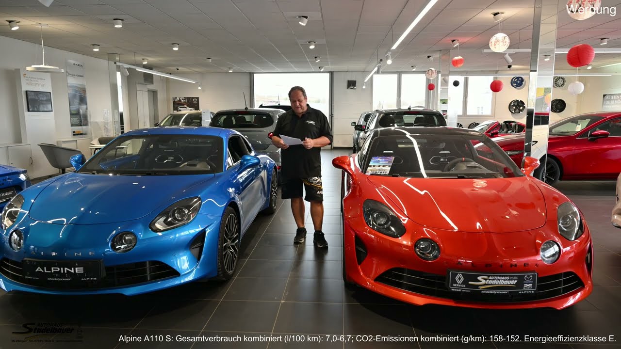 Unser aktueller Showroom mit großer Alpine A110 Auswahl | Autohaus Stadelbauer