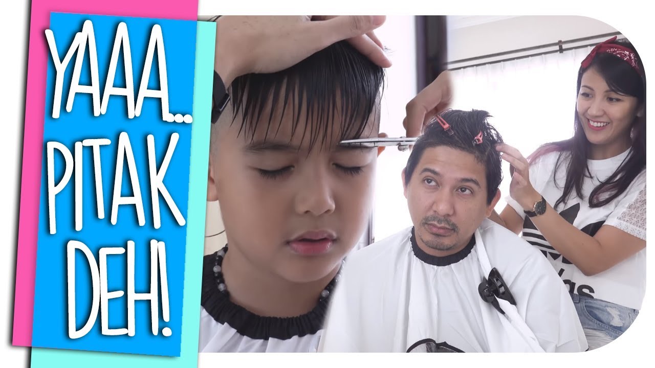 Cukur Rambut Suami Dan Anak Di Rumah: Delon dan Ry udah Gondrong, Mendadak Mommy Jadi Barber-Barbar!