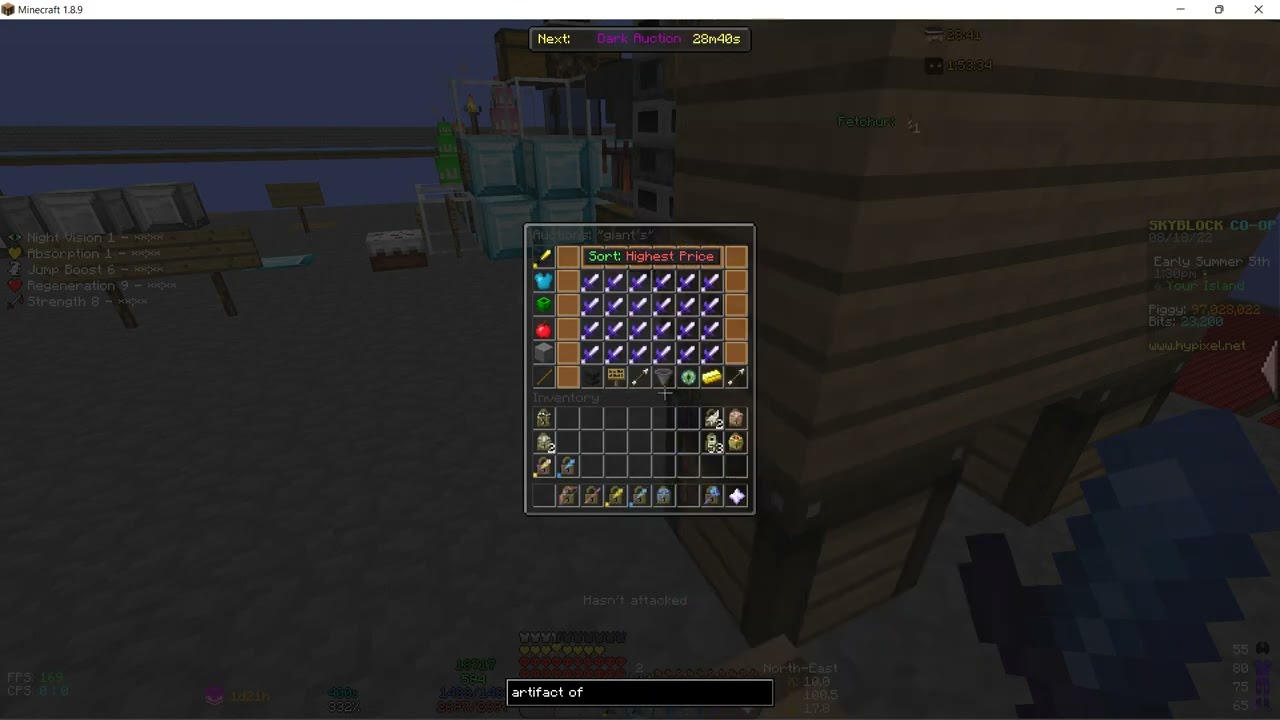 Buying a Giant's Sword for 18m