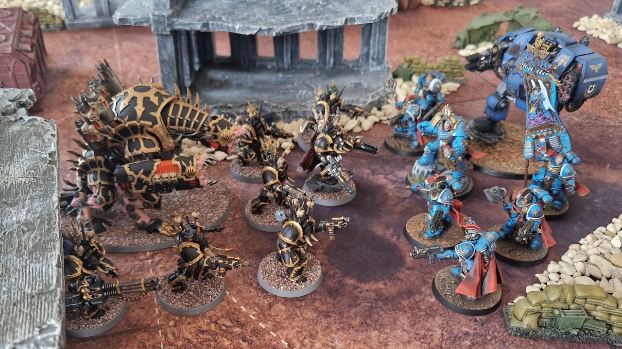 Chaos Space Marines Vs Ultramarines Warhammer 40k 2000 Point Battle Report