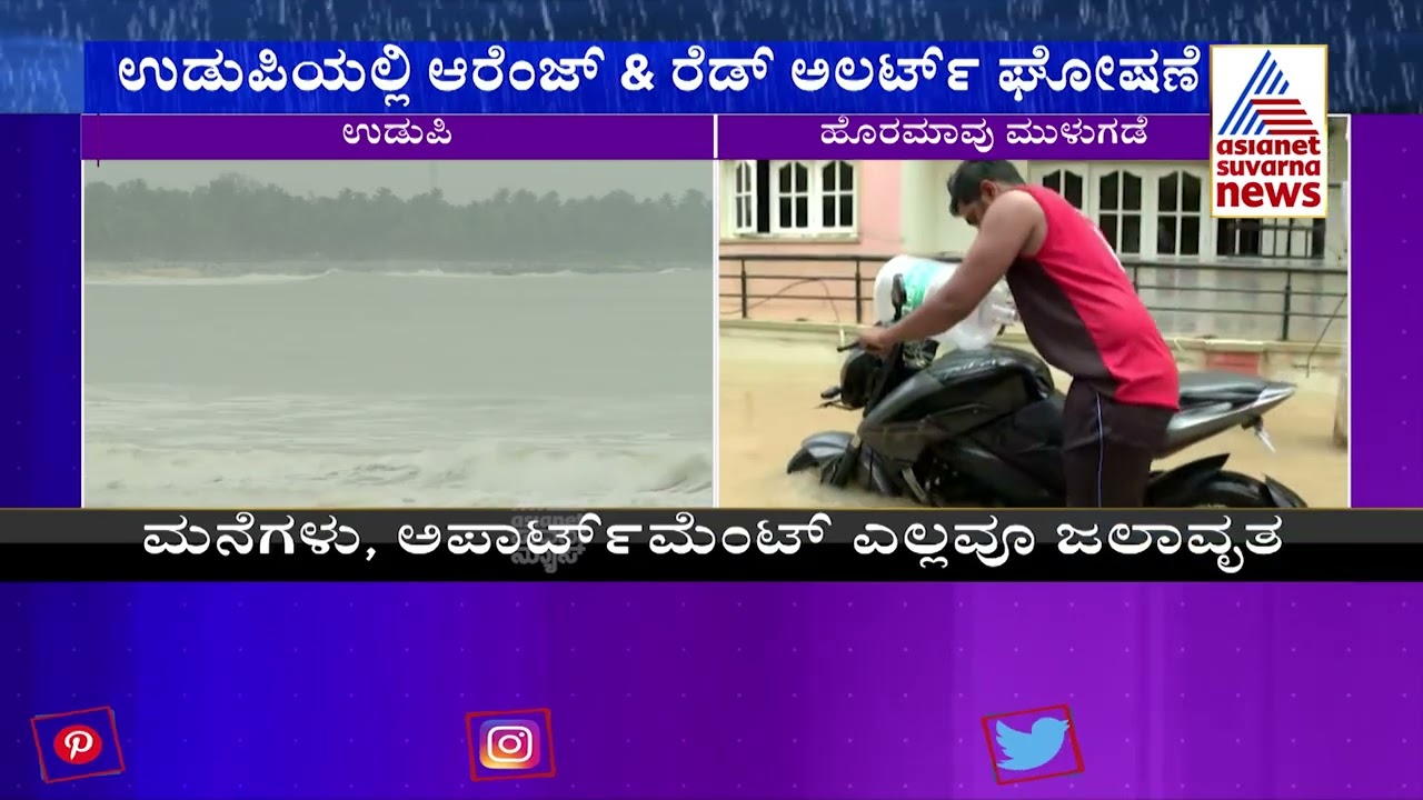 Red Alert Issued In Udupi, Fishing Banned Due To Heavy Rain