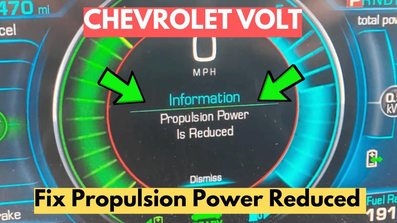 How To Fix "Propulsion Power Reduced" Warning In Chevrolet Volt?