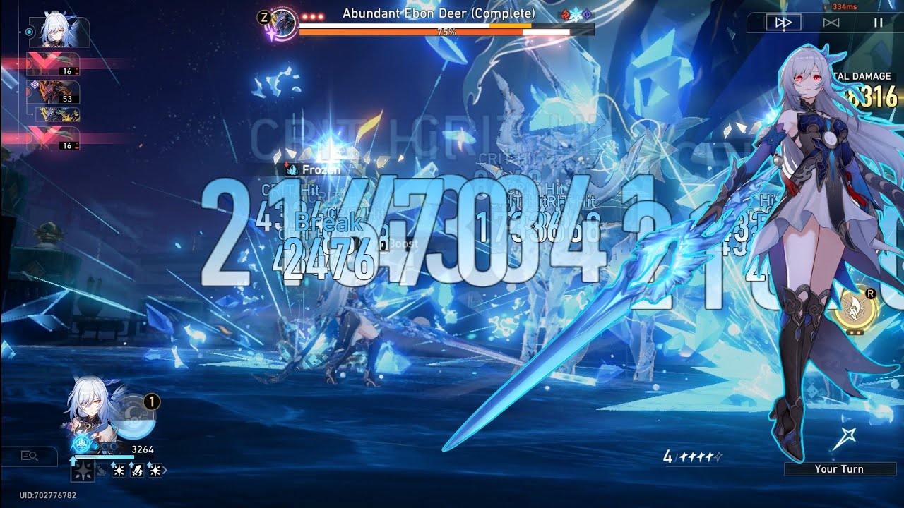 MAX F2P E0S0 JINGLIU SOLO DESTROYS ABUNDANT EBON DEER SU W7 D4 IN 2 MIN! | Honkai: Star Rail