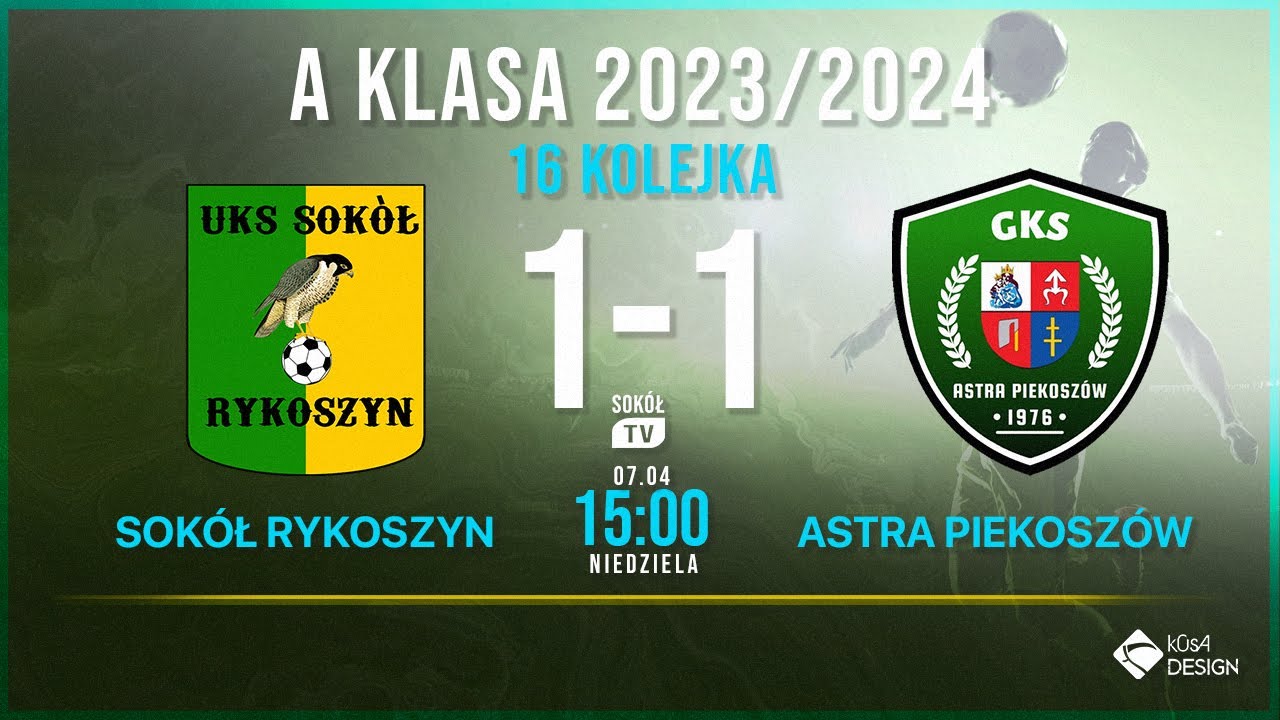 Sokół Rykoszyn - Astra Piekoszów kolejka 16 a klasa 20203/2024