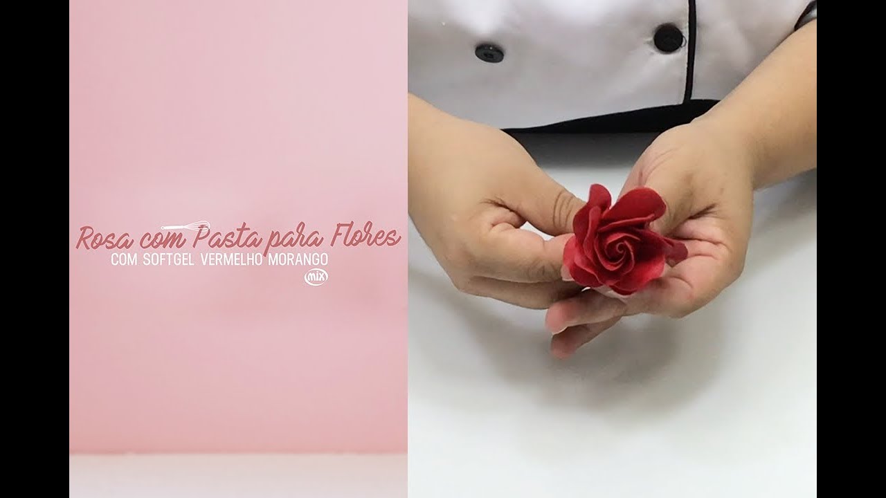 Rosa com Pasta para Flores e Corante Softgel Vermelho Morango