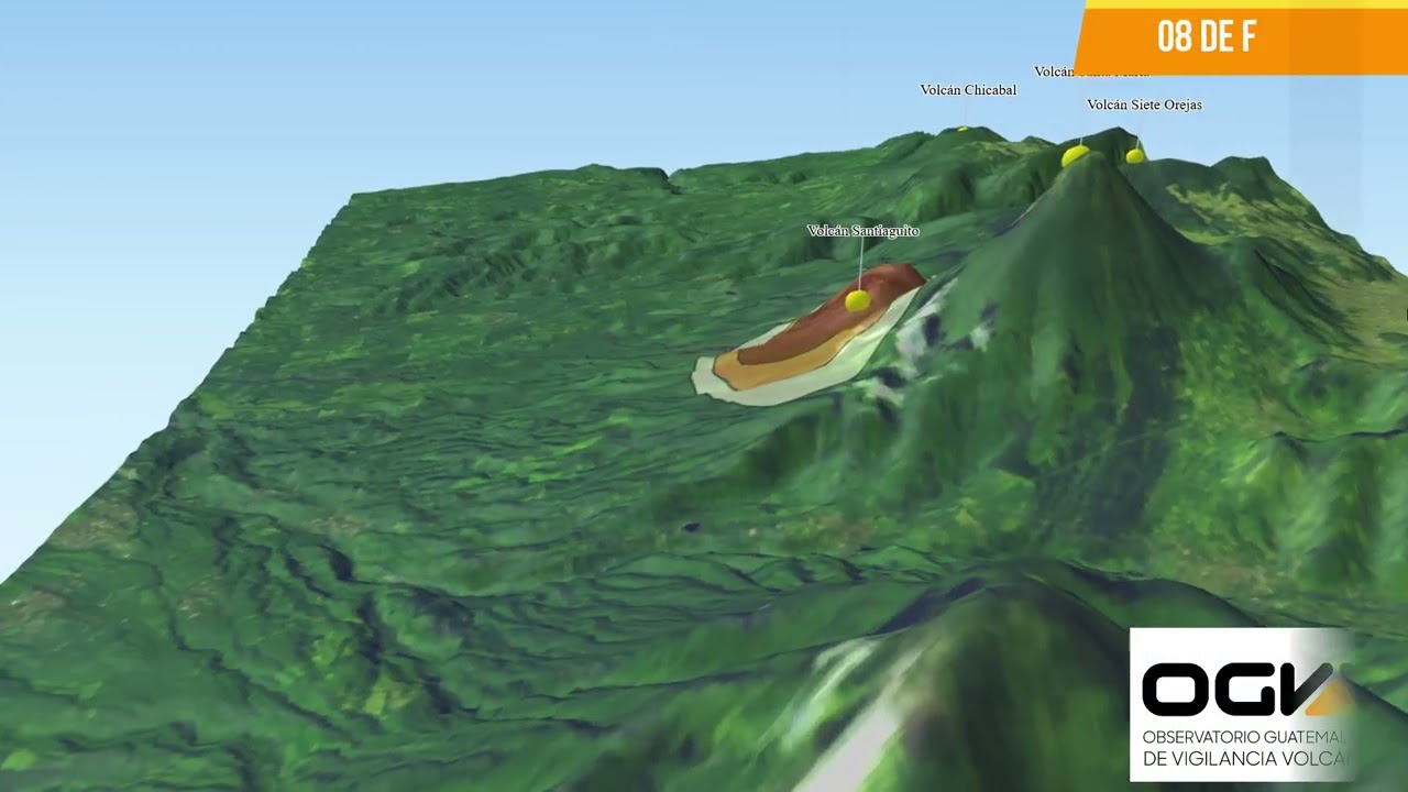 Caída de ceniza del volcán Santiaguito del 06 al 12 de febrero del 2026