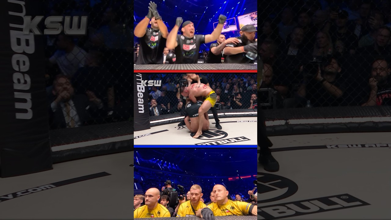 Corners reaction to Mamed&rsquo;s sensational win #ksw #mma #ksw100 #shorts