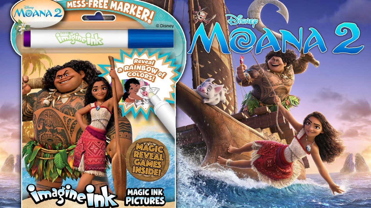 Moana 2 Imagine Ink Coloring & Activity Book | COLORING & ACTIVITIES With Mess-Free Marker