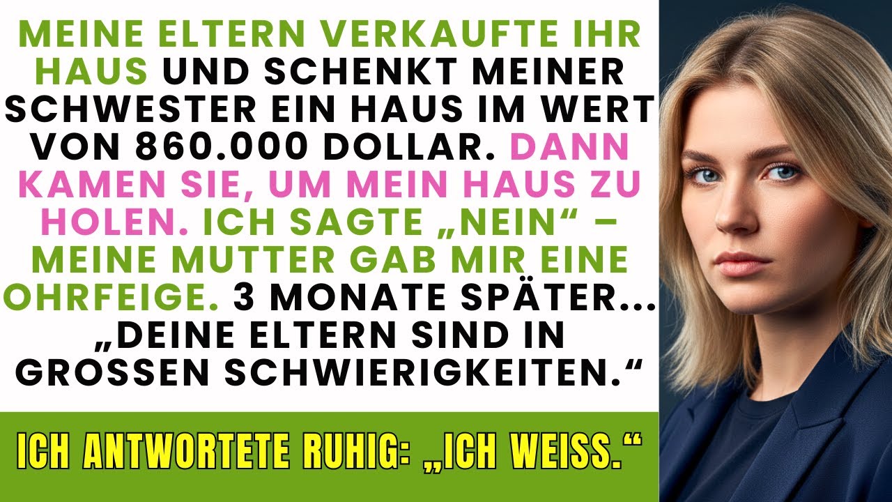 Meine Eltern schenkten meiner Schwester ein Haus für 860.000 $ – dann kamen sie, um MEIN Haus zu