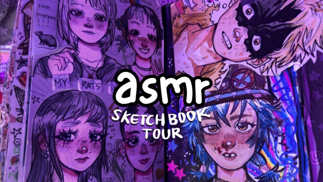 ASMR Flipping Through my SKETCHBOOK! (no talking)