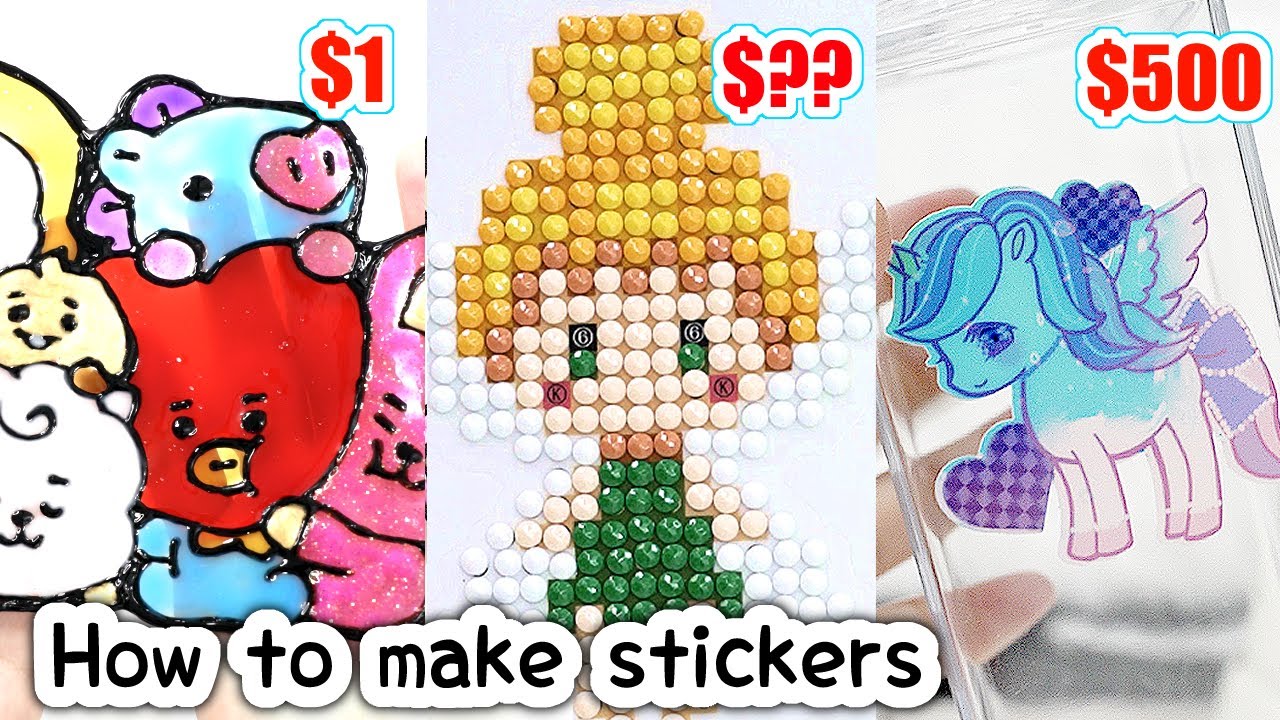 TIK TOK art: How I make STICKERS ~  diamond art painting, print and cut CRICUT MAKER tutorial,