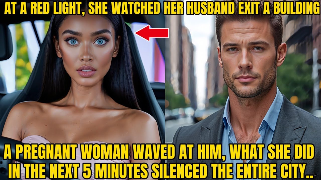 At a Red Light, She Watched Her Billionaire Husband Exit a Building—A Pregnant Woman Waved at Him