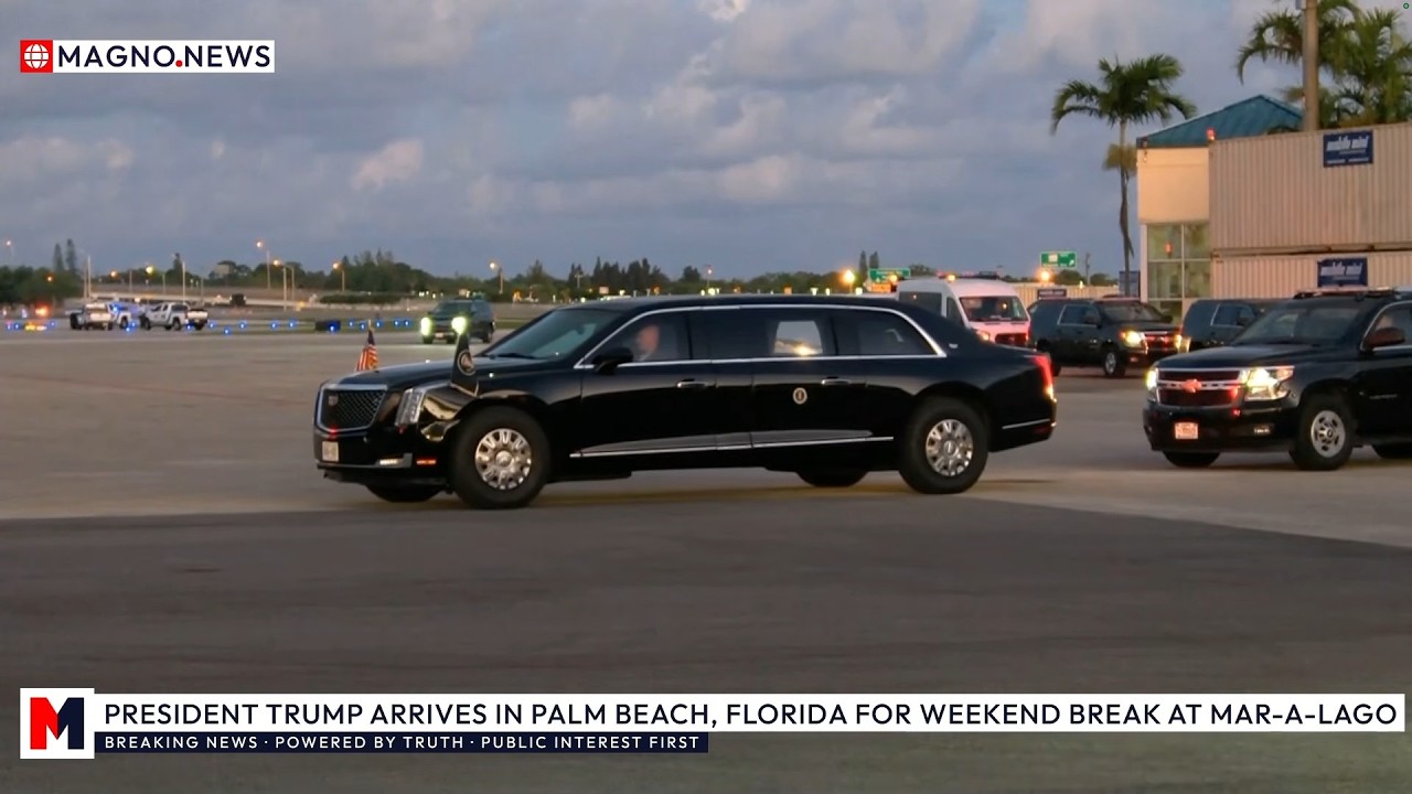 🇺🇸 Donald Trump Arrives in Palm Beach, Florida for Weekend Break at Mar-a-Lago [LIVE]