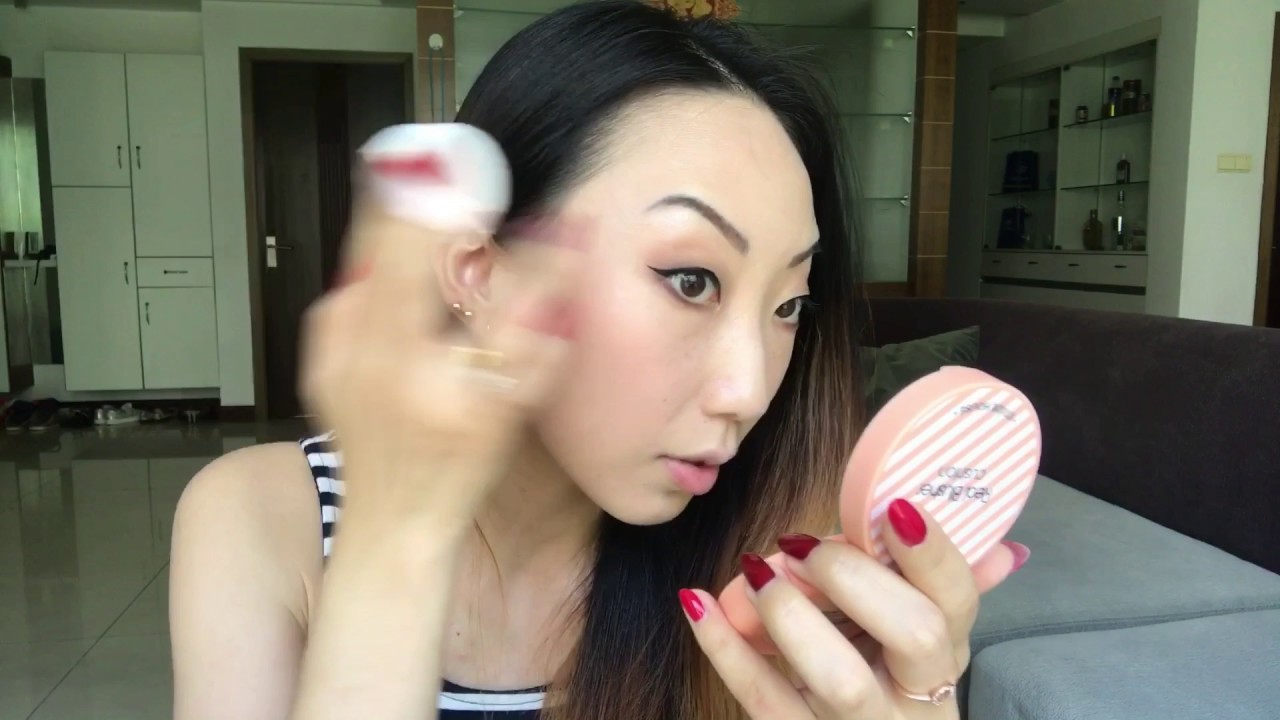 Кушон корейский. Etude House Real Powder Cushion. Румяна-кушон